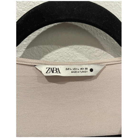 ZARA V-Neck Button Down Cream Blouse - Picture 2 of 5